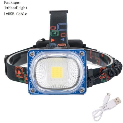 Wide Angle Headlamp 3 Modes USB Rechargeable  Camping COB LED