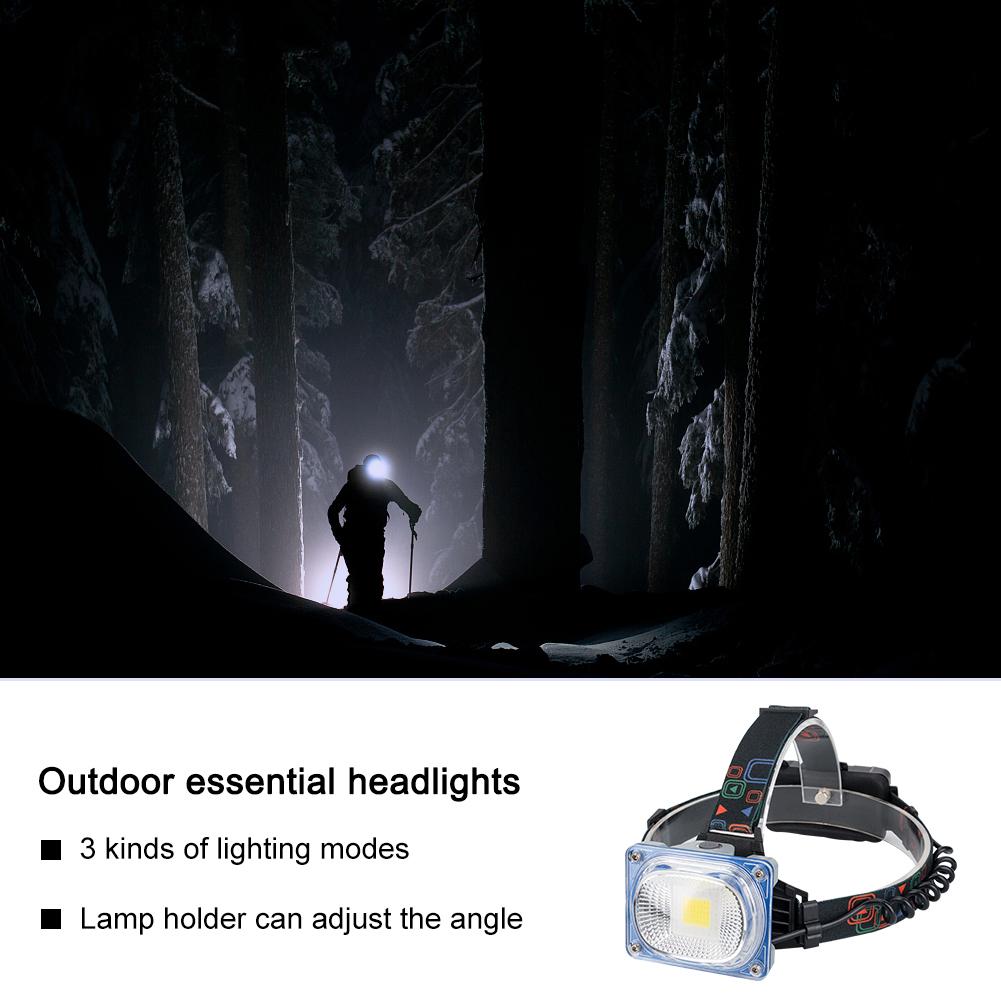 Wide Angle Headlamp 3 Modes USB Rechargeable  Camping COB LED