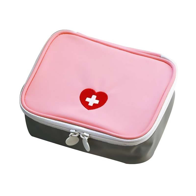 Mini Medical First Aid Bag Outdoor Travel Empty Storage Bag Medicine Organizer Survival Emergency Kits Pink Gray for Camping