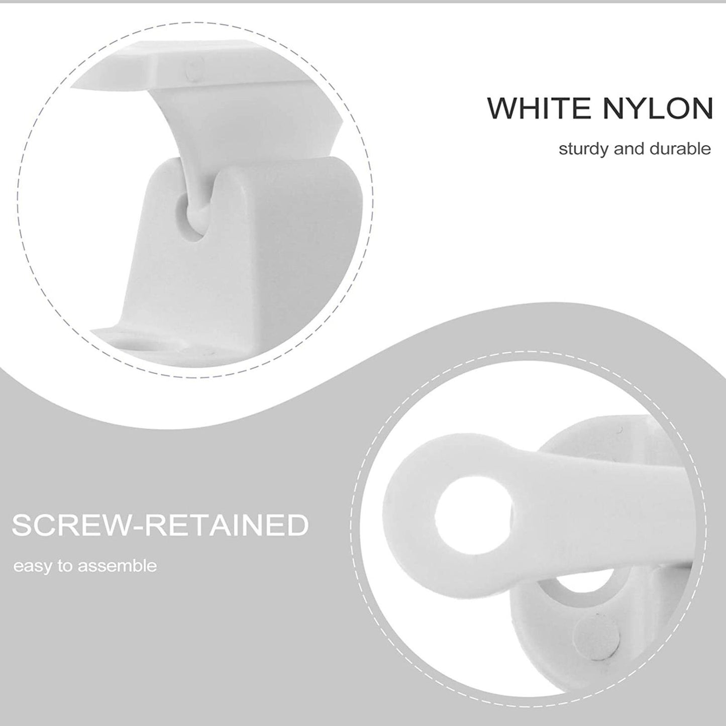 2x Caravan RV Motorhome Camper Main Door Gate Push Catch Retainer Clip Holder Stay Spacer Caravan Boat Accessories White Nylon