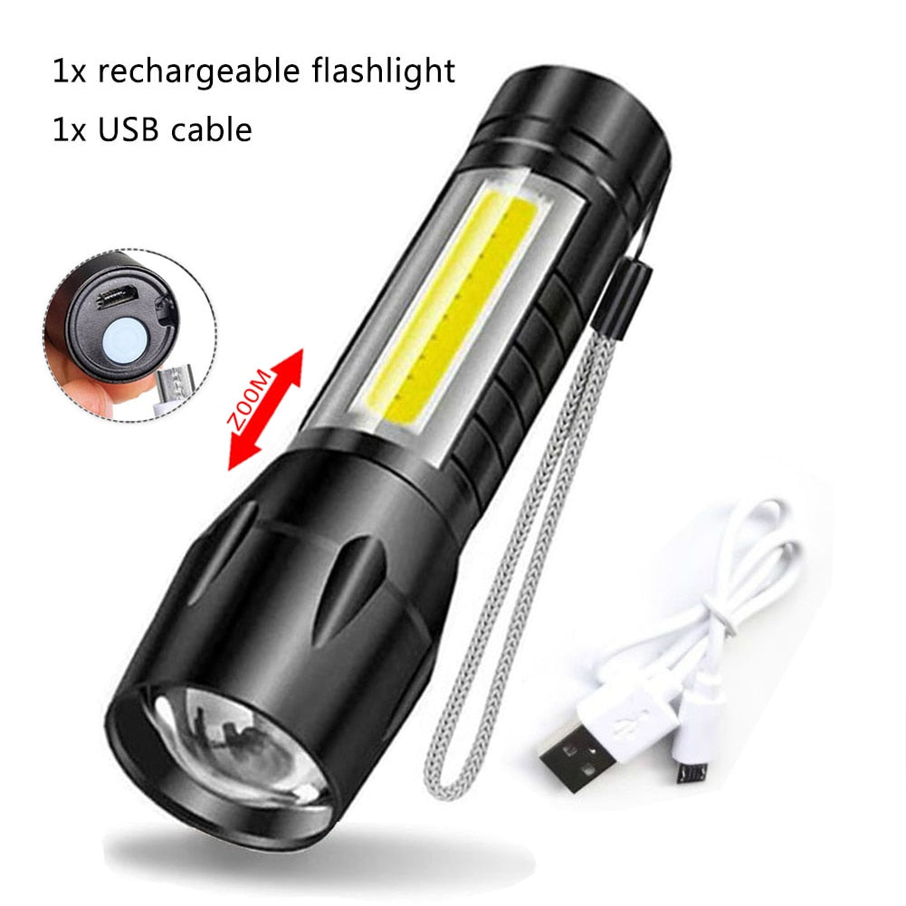 Portable Rechargeable Zoom LED Flashlight XP-G Q5 Flash Light Torch Lantern 3 Lighting Modes Camping Light Mini Led Flashlight