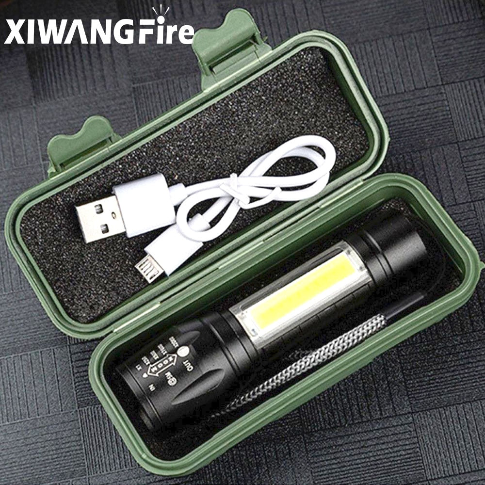 Portable Rechargeable Zoom LED Flashlight XP-G Q5 Flash Light Torch Lantern 3 Lighting Modes Camping Light Mini Led Flashlight