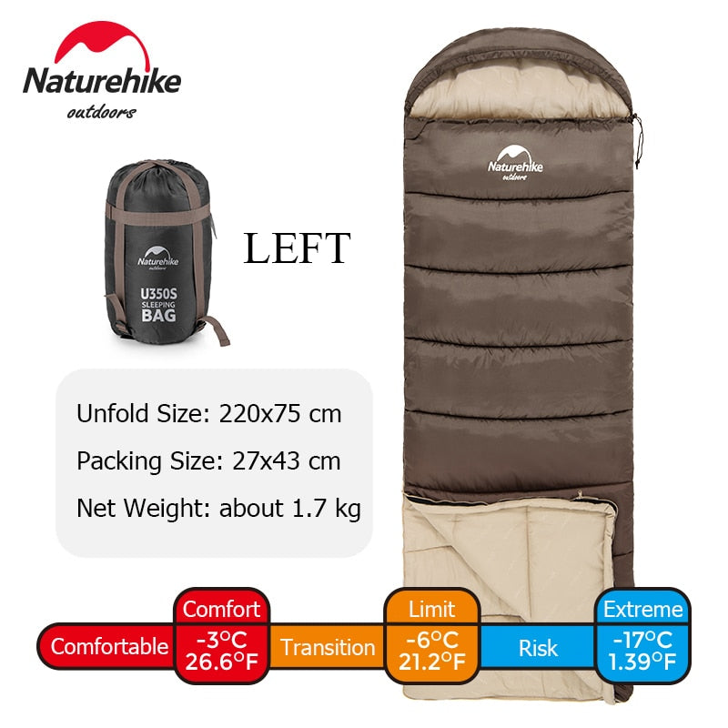 Naturehike Sleeping Bag Ultralight Compact Potable Envelope Winter Sleeping Bag Cotton Quilt Travel Outdoor Camping Sleeping Bag