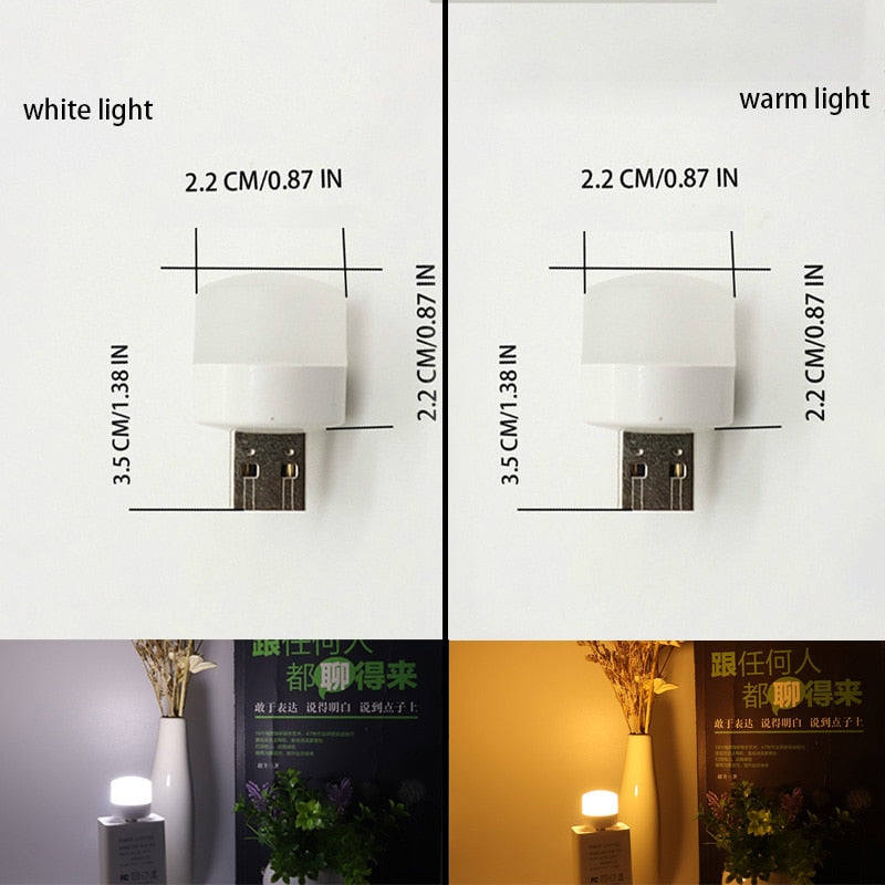 Portable LED Lights USB Night Light Room Decor Mini Table Desk Lamp Flashlight for Power Bank Laptop Camping Reading Lightiing