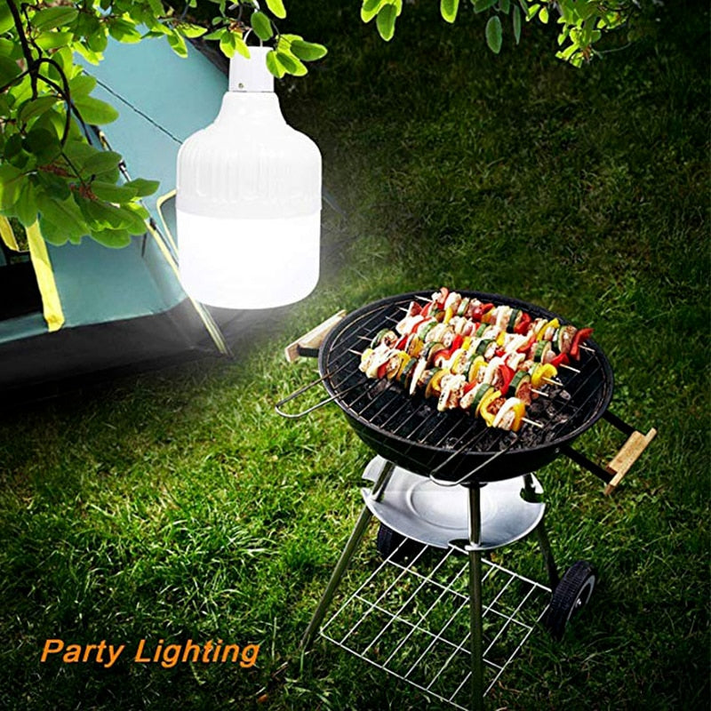 Portable Emergency Lights Rechargeable LED Lantern Mobile Tent Lampwith Hook for Camping Fishing Patio Porch Garden Lighting