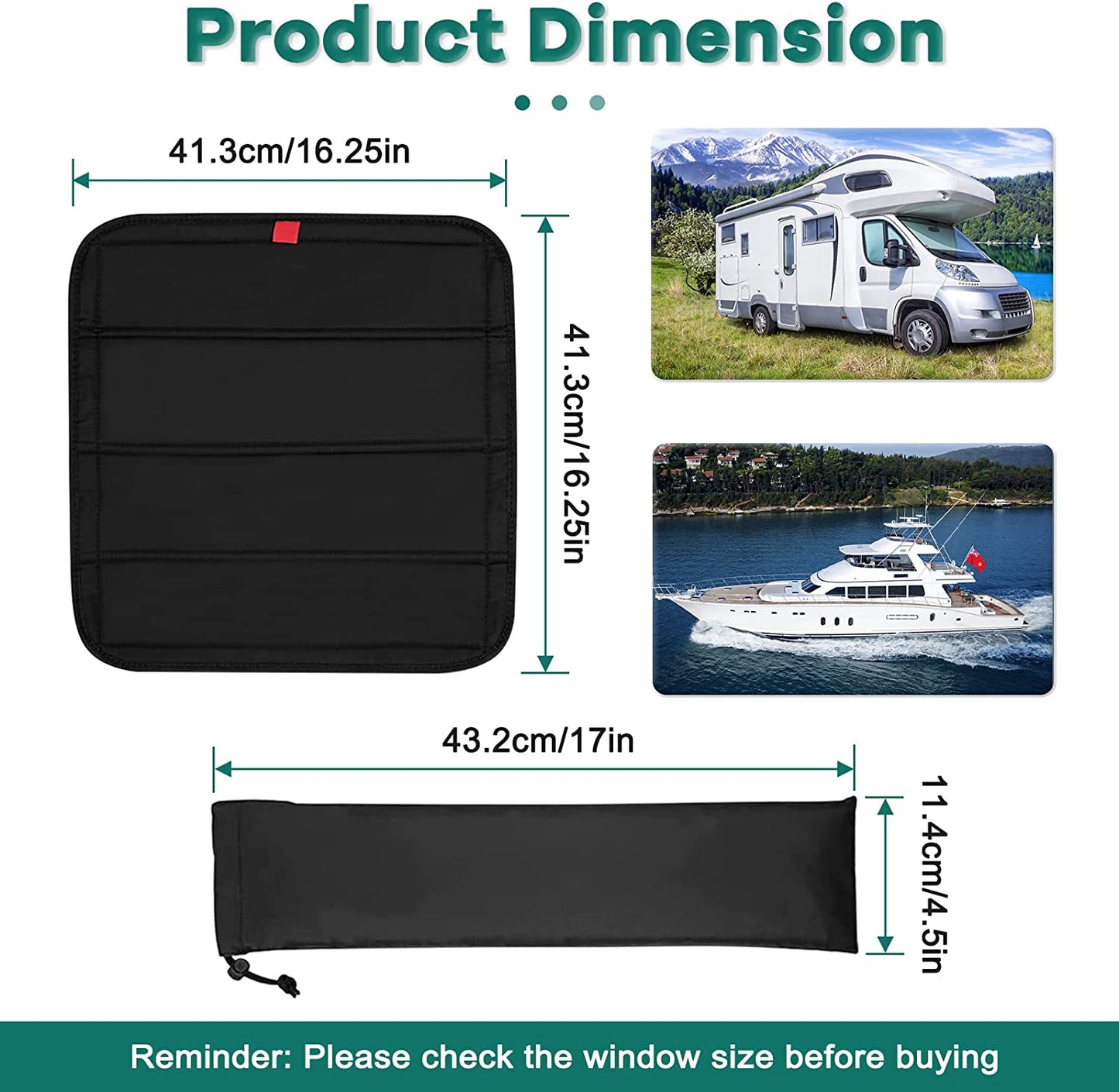 RV Vents Skylight Insulator Cover Waterproof Blackout Covers, for Campers Travel Trailers Foldable Sun Shade 41cm x 41cm/62cm