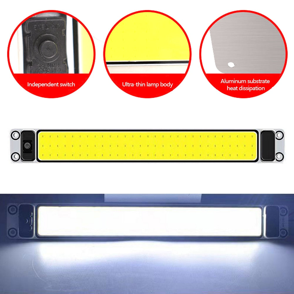 87LED 12-24V Car Reading LED Night Strip Light Interior Light Ceiling Lamp with On/Off Switch for Van Lorry Truck Camper Boat